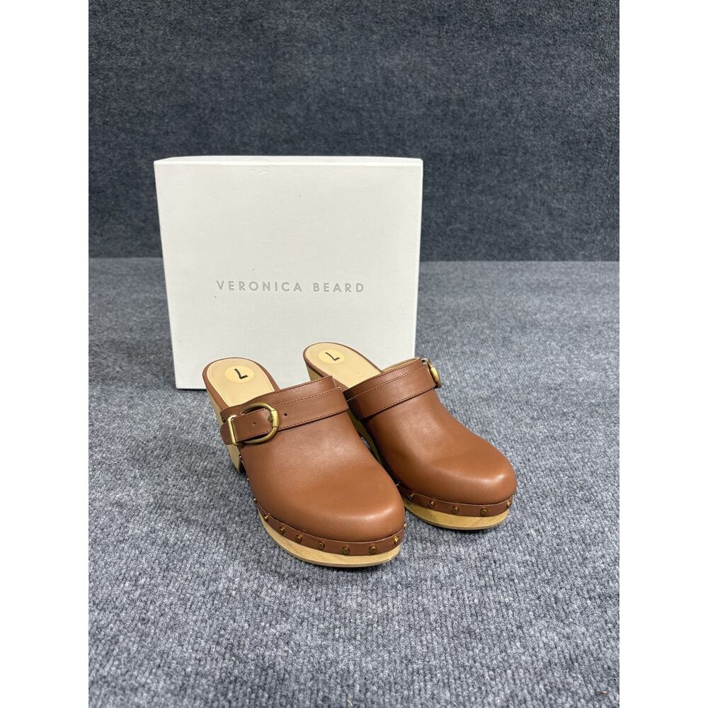 Veronica Beard Hendrix Brown Leather Clog size 7